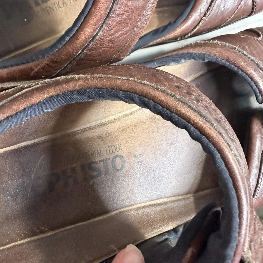 Mephisto Shark Fit Mens Sandals Size EU45/US11 Brown Leather Outdoors Flawed*